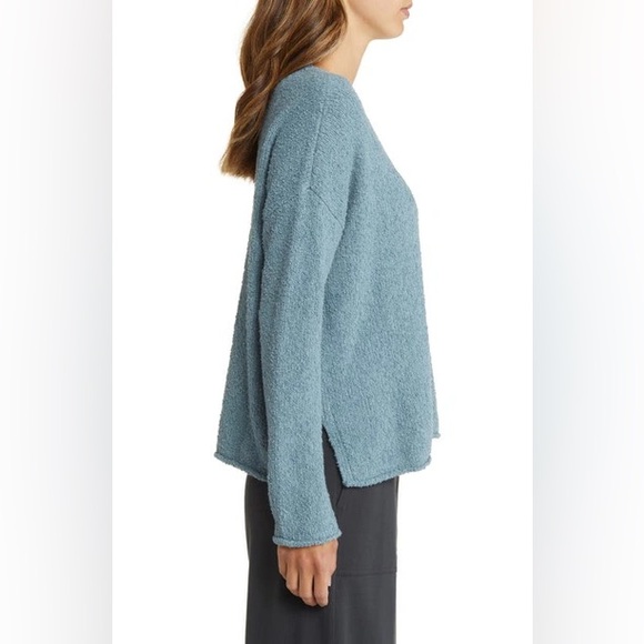 Eileen Fisher Organic Cotton Blend Sweater in Blue Steel, Very Soft, Size 1X NEW - Picture 4 of 9